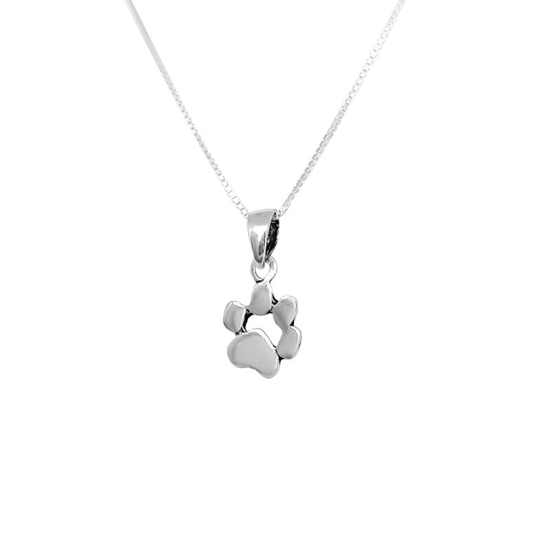 Collar Huella Perro Plata Fina 925-0