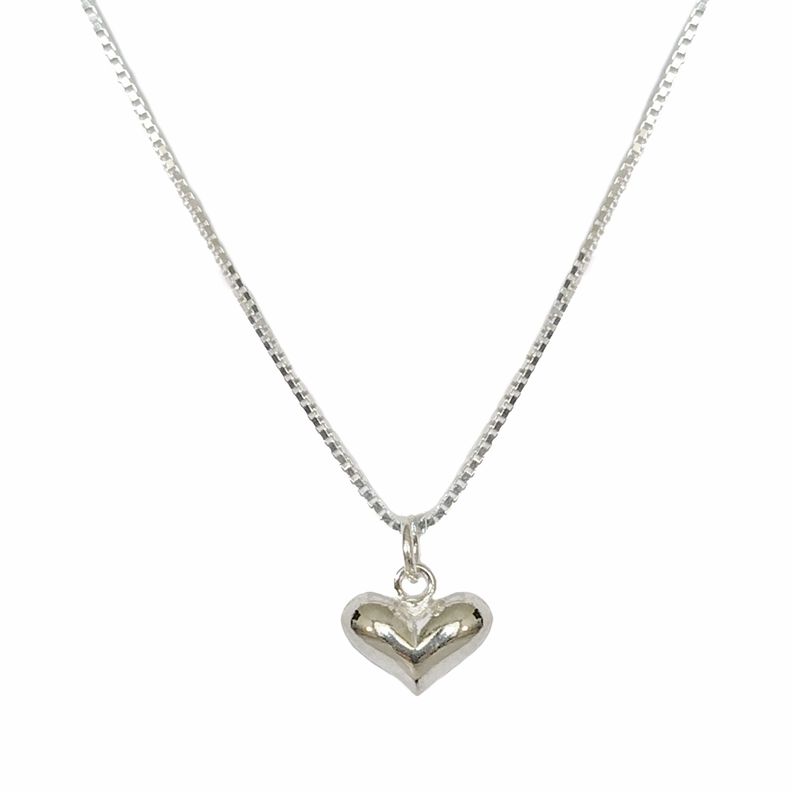 Collar Corazón Veneciana Plata Fina 925-1
