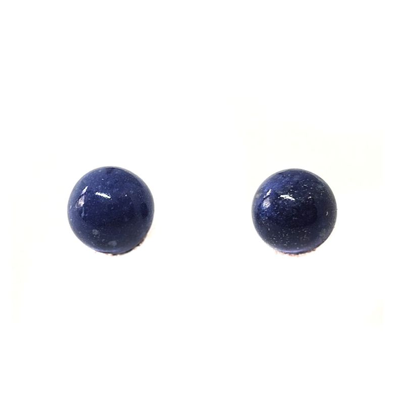 Aros Bola 6mm Lapislázuli Plata Fina 925-1