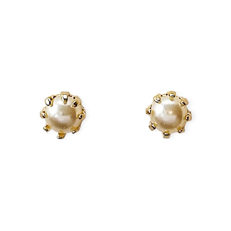 Aros Mini Perla Sintética Enchapado Oro 18K-2