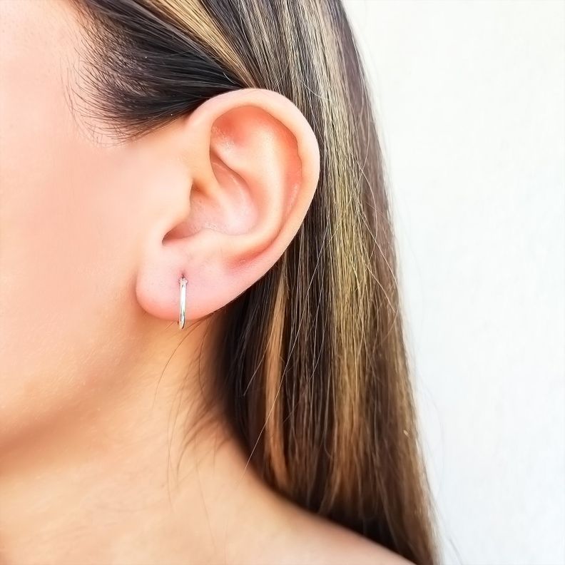 Aros Argolla 12mm Plata Fina 925-2