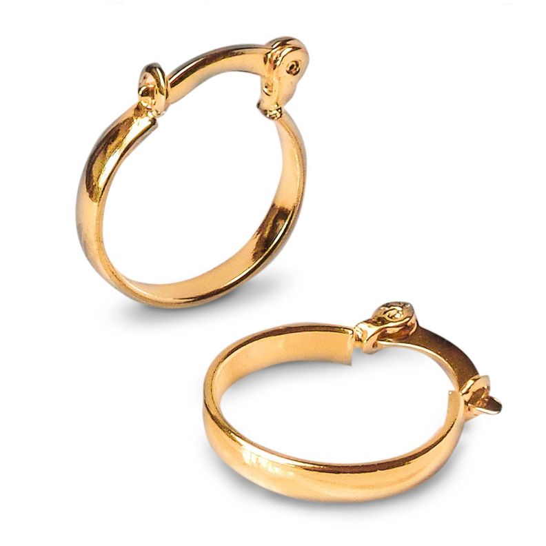 Aros Argolla Pequeña 12mm Enchapado Oro 18K-1