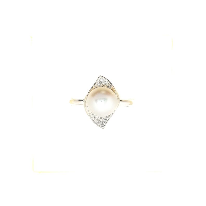 Anillo Pepa Perla De Río Circón Plata Fina 925-0