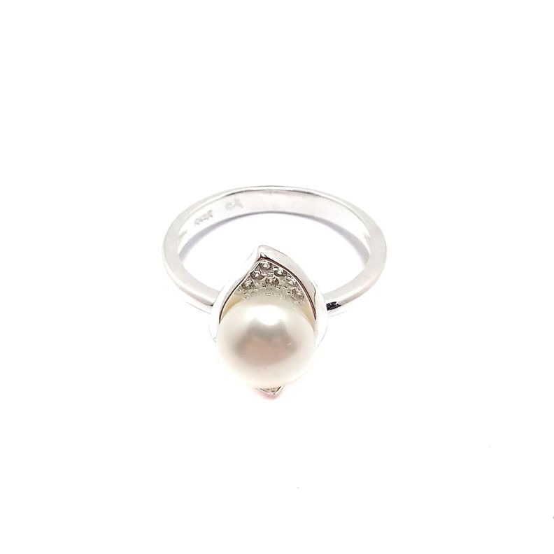 Anillo Pepa Perla De Río Circón Plata Fina 925-1