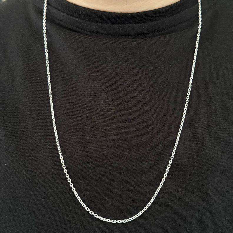 Cadena Eslabón Hombre 70cm Plata Fina 925-2