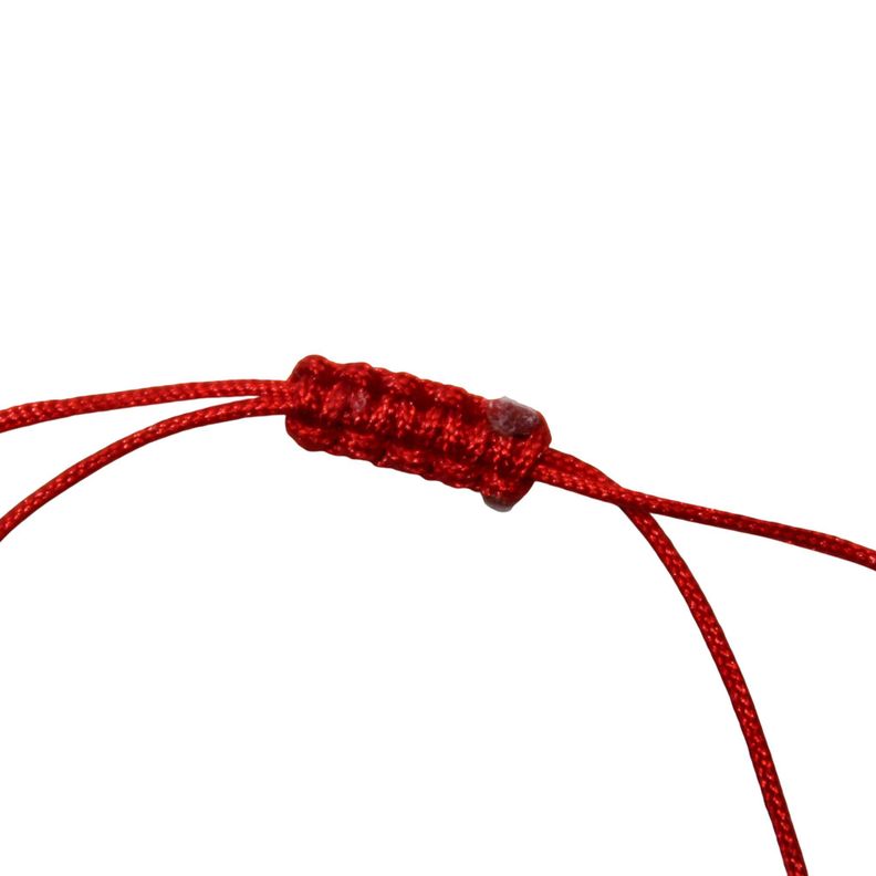 Pulsera Nudo De Bruja Plano Cordón Rojo Plata Fina 925-1