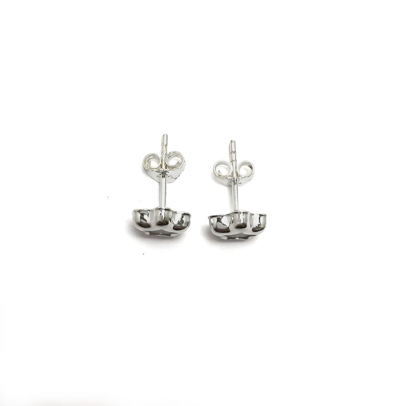 Aros Estrella Circón 8mm Plata Fina 925-1