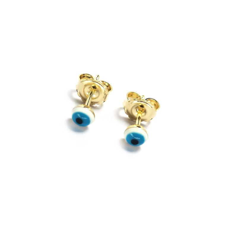 Aros Mini Ojo Turco 4mm Enchapado Oro 18K Dorado