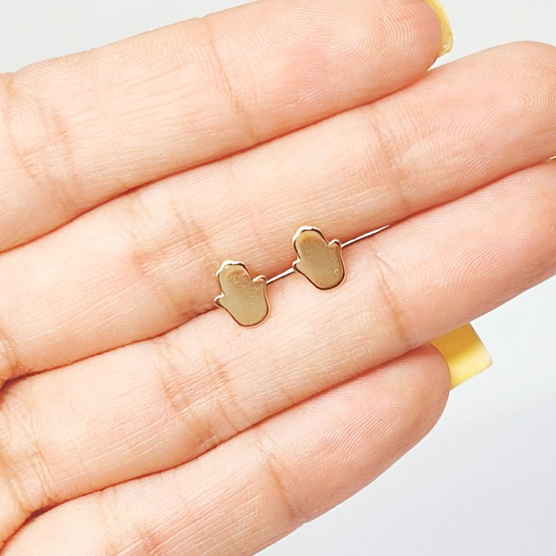 Aros Mini Mano Fátima Enchapado Oro 18K-2