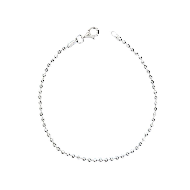 Pulsera Bolitas mini 2mm Plata Fina 925-0