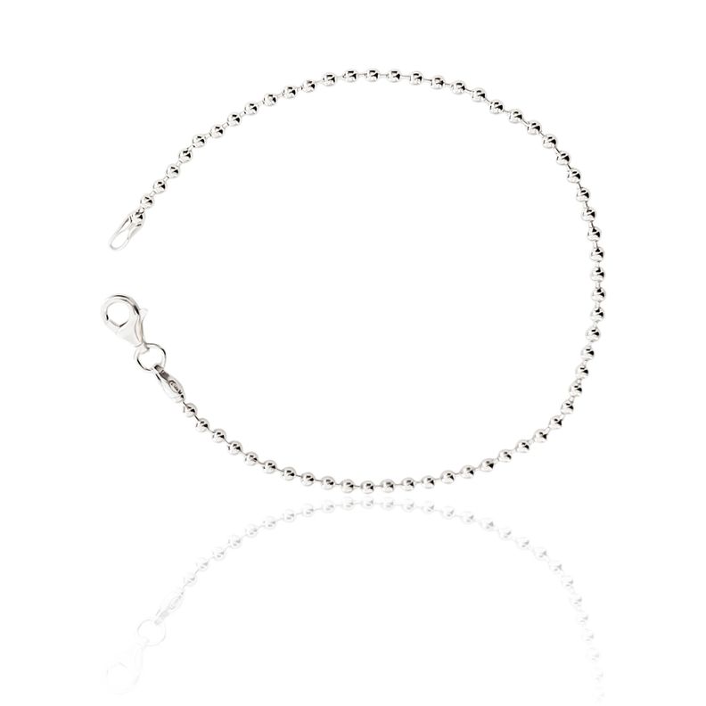 Pulsera Bolitas mini 2mm Plata Fina 925-1