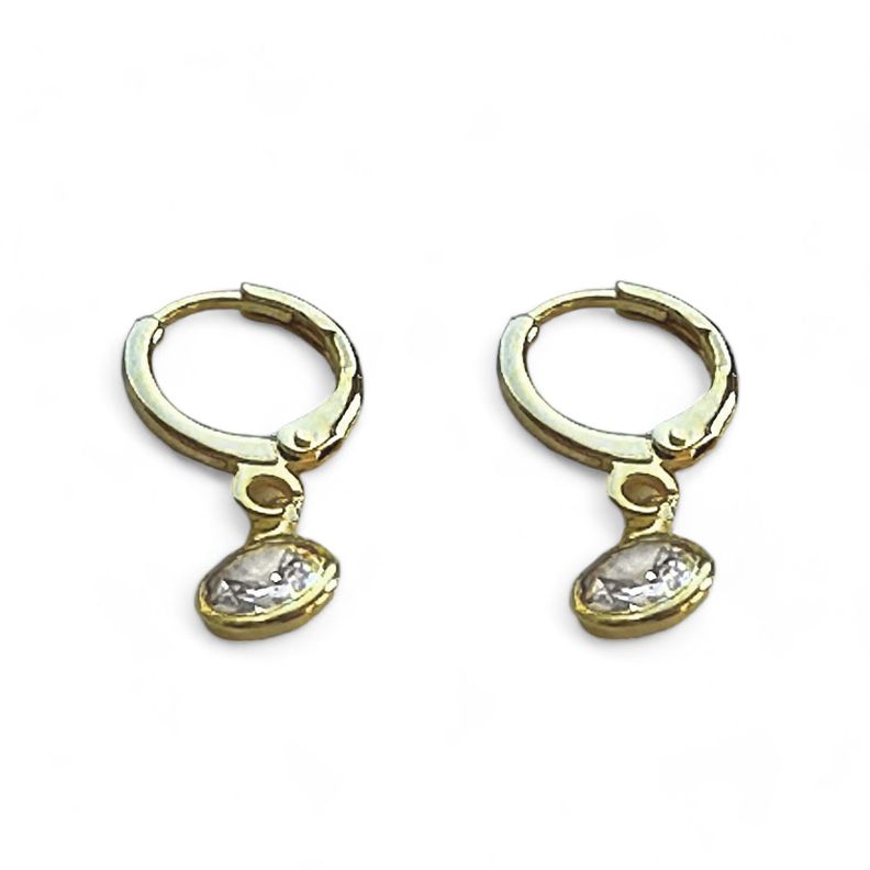 Aros Argolla Paulina Circón Enchapado Oro 18K-2