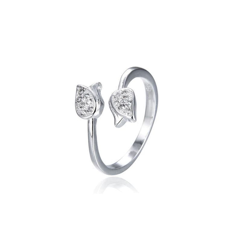 Anillo Tulipán Circón Plata Fina 925-1