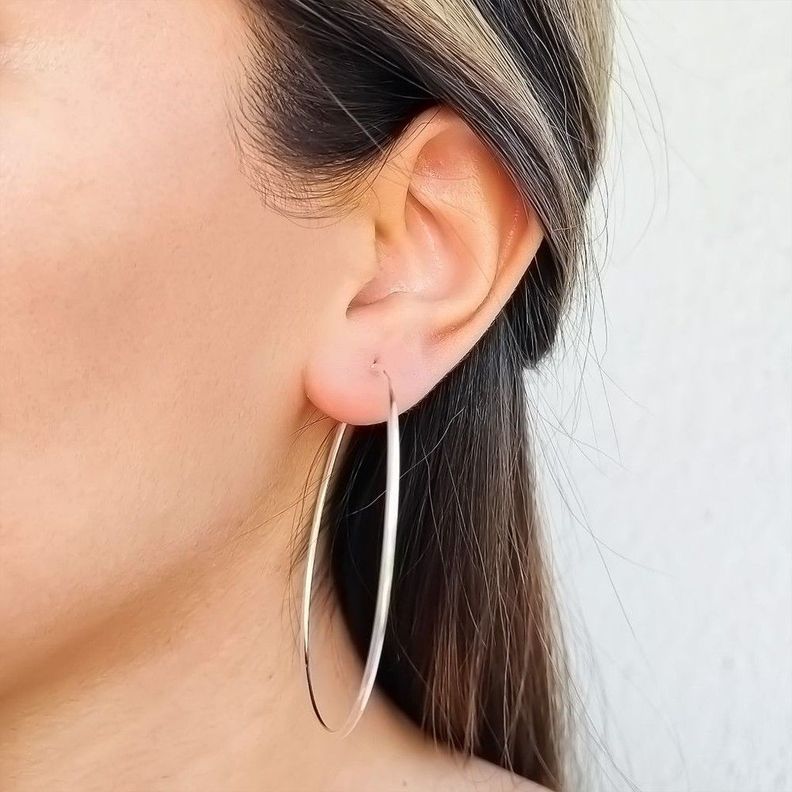 Aros Argolla 60mm Plata Fina 925-1