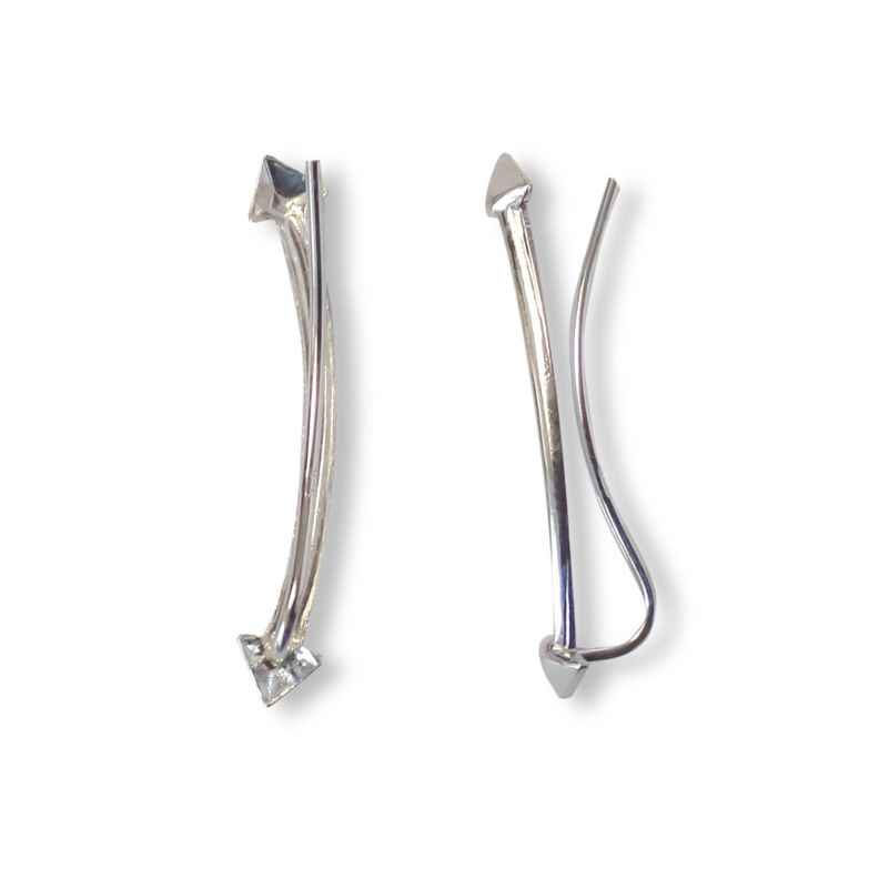 Aros Trepadores 2 Puntas Flecha Plata Fina 925-0