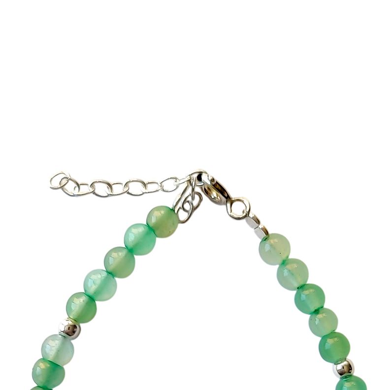 Pulsera Jade Bolita 4mm Plata Fina 925-1