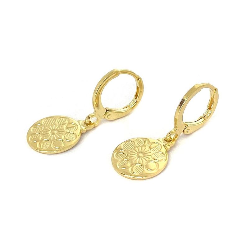 Aros Argollas Ciclo Lunar Enchapado Oro 18K Dorado