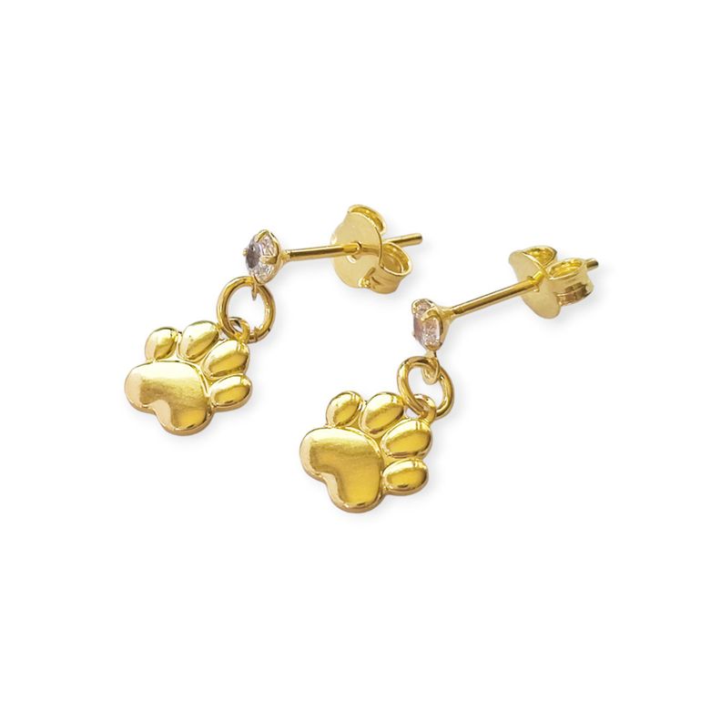 Aros Huella Circon Enchapado Oro 18K
