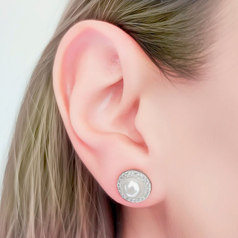 Aros María Perla de Río Circón Plata Fina 925-2