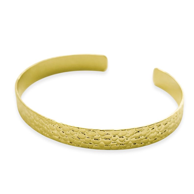 Pulsera Esclava Isidora Texturada Enchapado Oro 18K-0