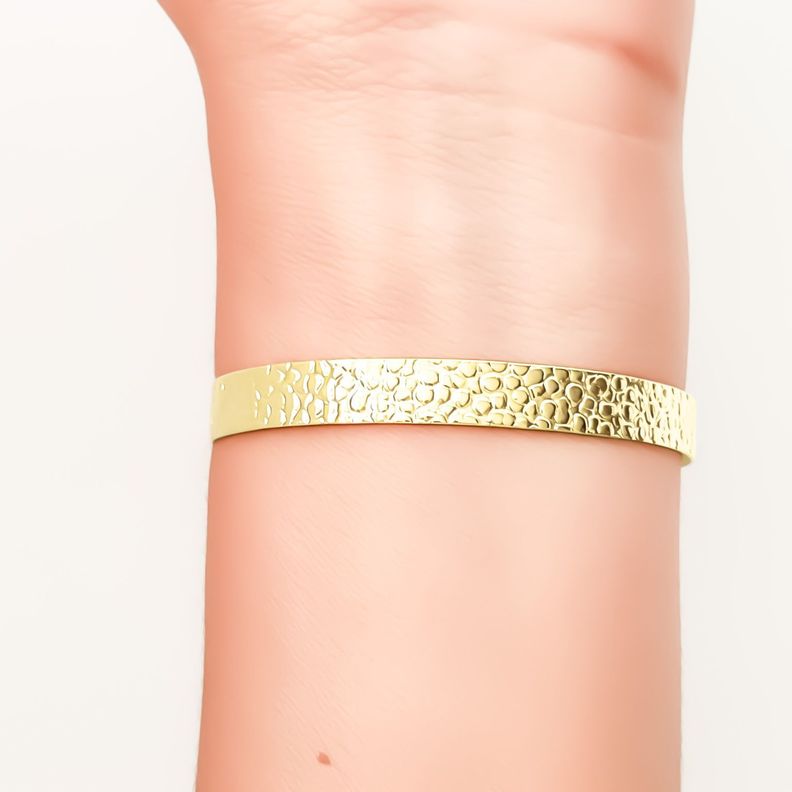 Pulsera Esclava Isidora Texturada Enchapado Oro 18K-2