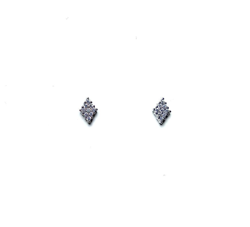 Aros Circon Rombo Plata Fina 925