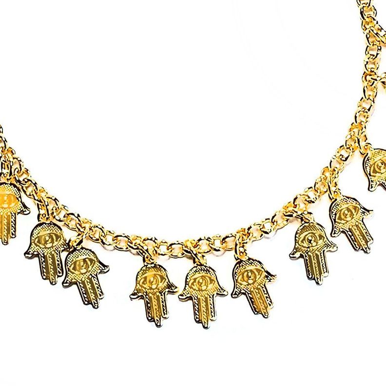 Pulsera Chiches Mano De Fátima Enchapado Oro 18K-1