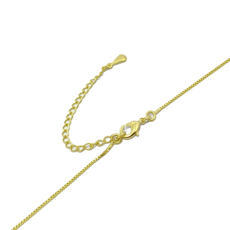 Collar Estrella Pequeña Plana 7mm Enchapado Oro 18K-2