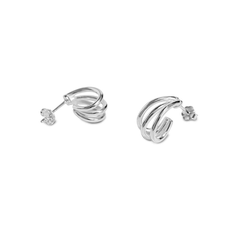 Aros Media Argolla Triple Plata Fina 925-1