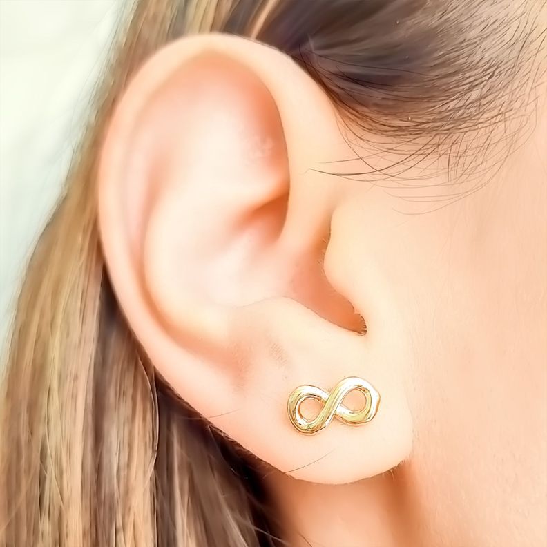 Aros Mini Infinito Enchapado Oro 18K-2