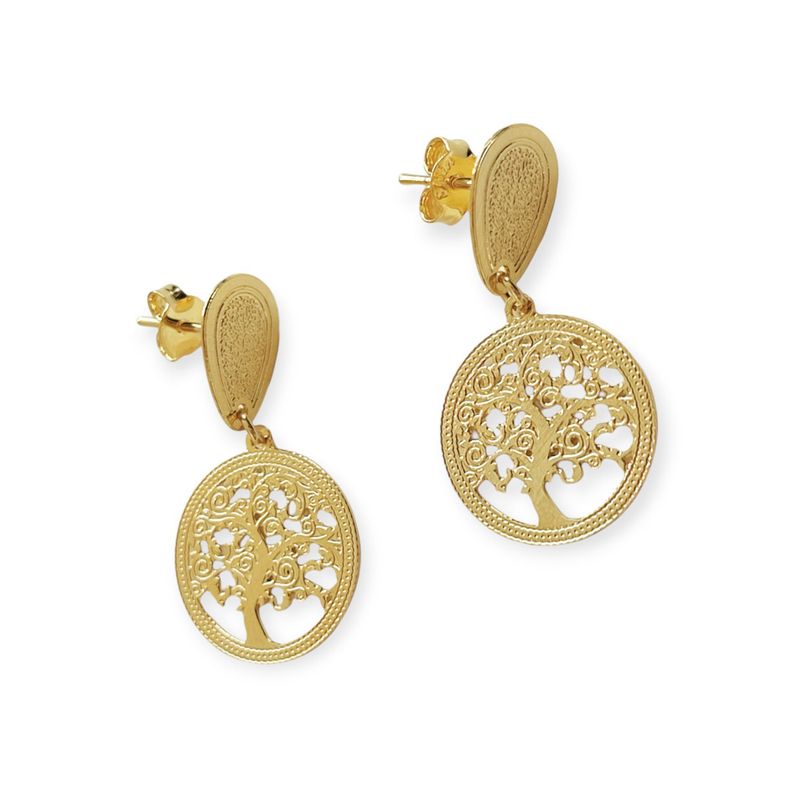 Aros Árbol de la Vida Enchapado Oro 18K-1