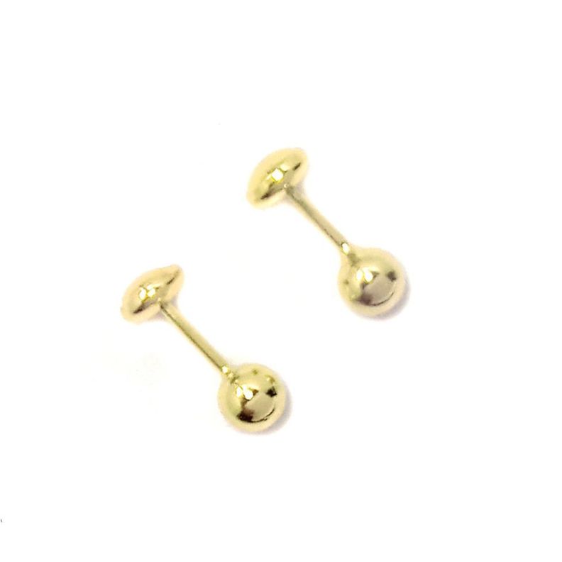 Aros Bebé Bolita 4mm Enchapado Oro 18K-0