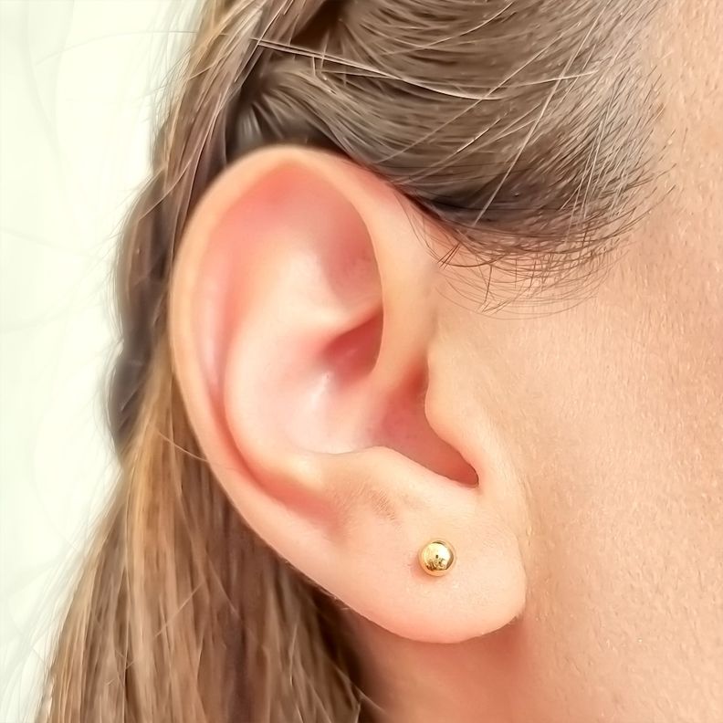 Aros Bebé Bolita 4mm Enchapado Oro 18K-2