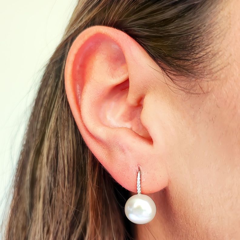 Aros Argolla Bisagra Perla De Río 10mm Plata Fina 925-2