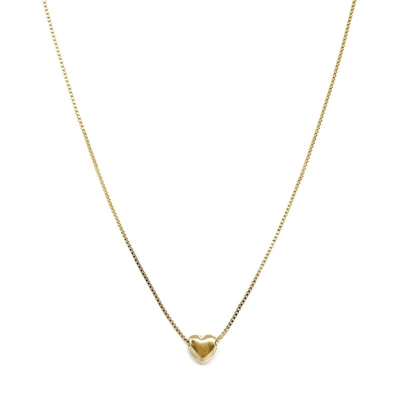 Collar Corazón 7mm Enchapado Oro 18K-0