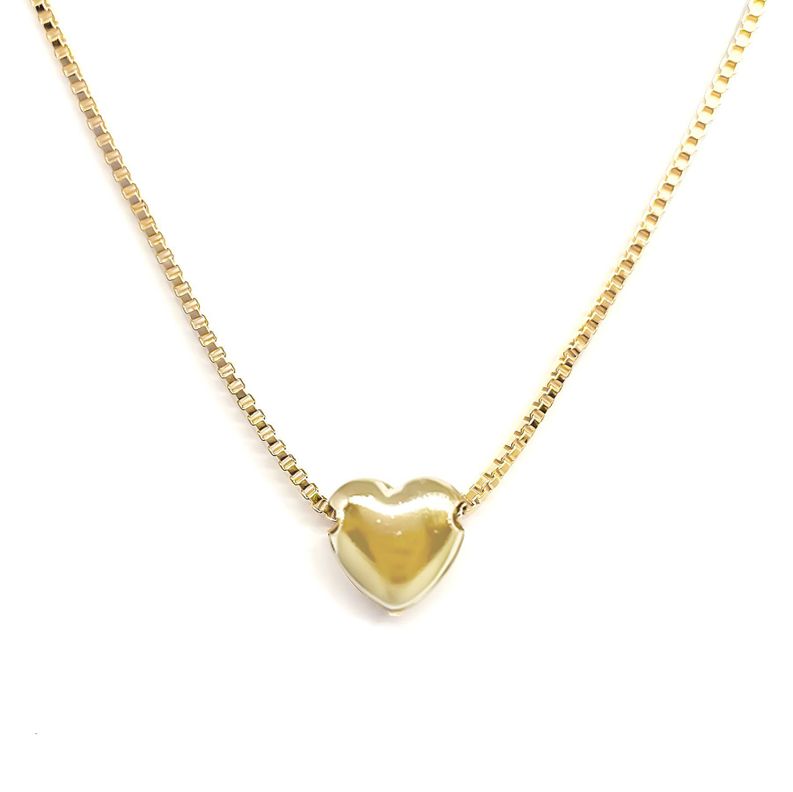 Collar Corazón 7mm Enchapado Oro 18K-1