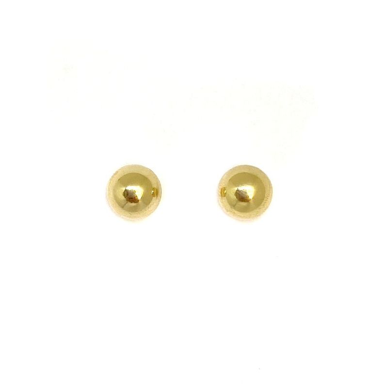 Aros Bola Lisa 7mm Enchapado Oro 18K-0