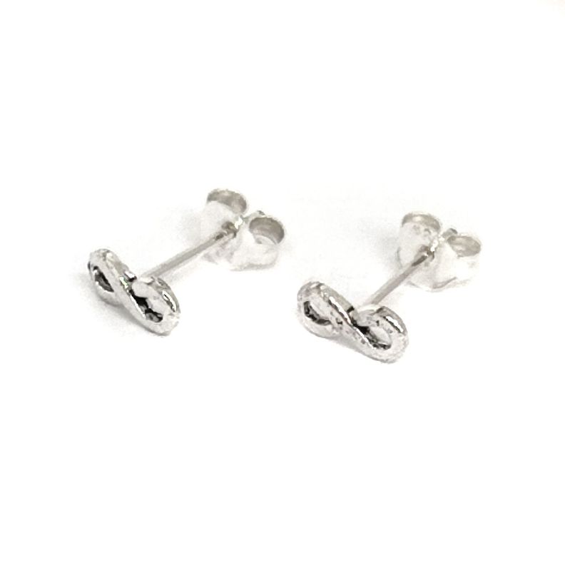 Aros Mini Infinito Plata Fina 925 Envejecida-1