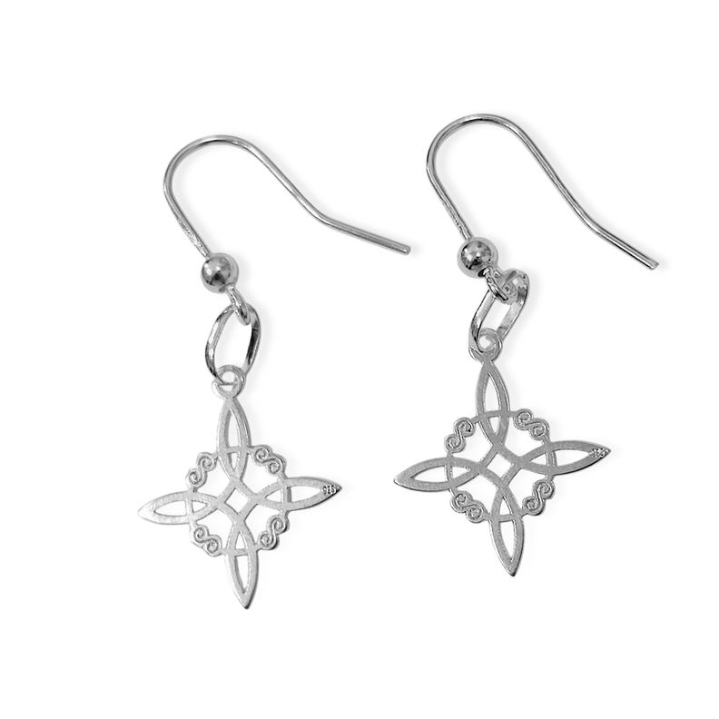 Aros Nudo De Bruja Gancho Plata Fina 925