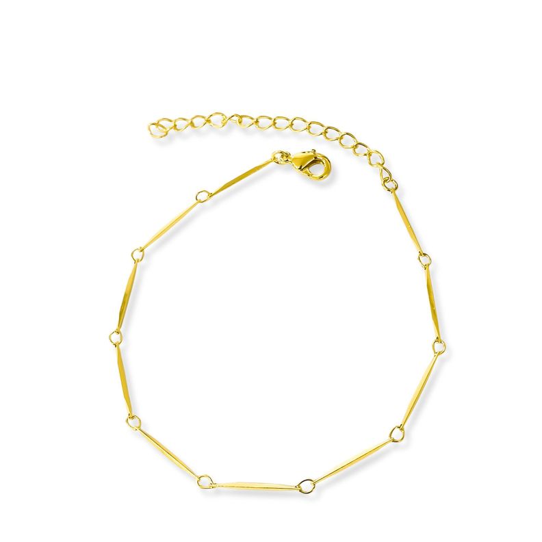 Pulsera Palito Facetado Enchapado Oro 18K
