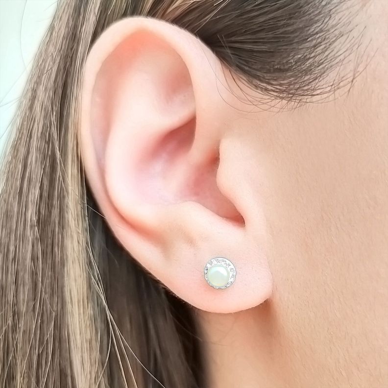 Aros Perla de Río Circones Plata Fina 925-3