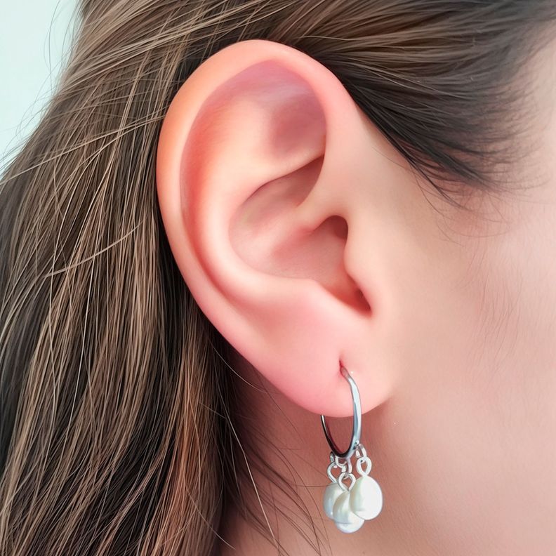 Aros Argolla 16mm Perlas De Río Plata Fina 925-2