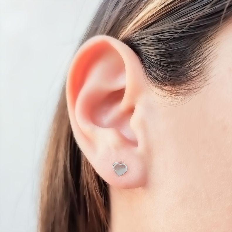 Aros Corazón Mini Plata Fina 925-1
