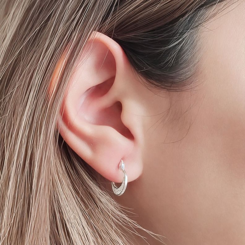 Aros Argolla Luna Circón Plata Fina 925-2