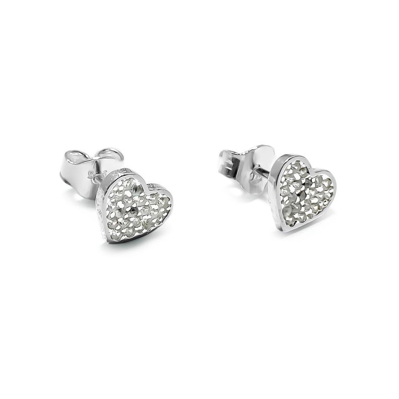 Aros Corazón Circón Plata Fina 925-1