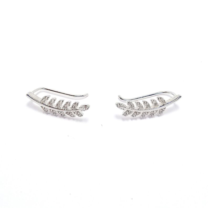 Aros Trepadores Rama Circón Plata Fina 925-0