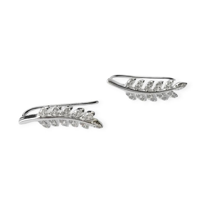 Aros Trepadores Rama Circón Plata Fina 925-2
