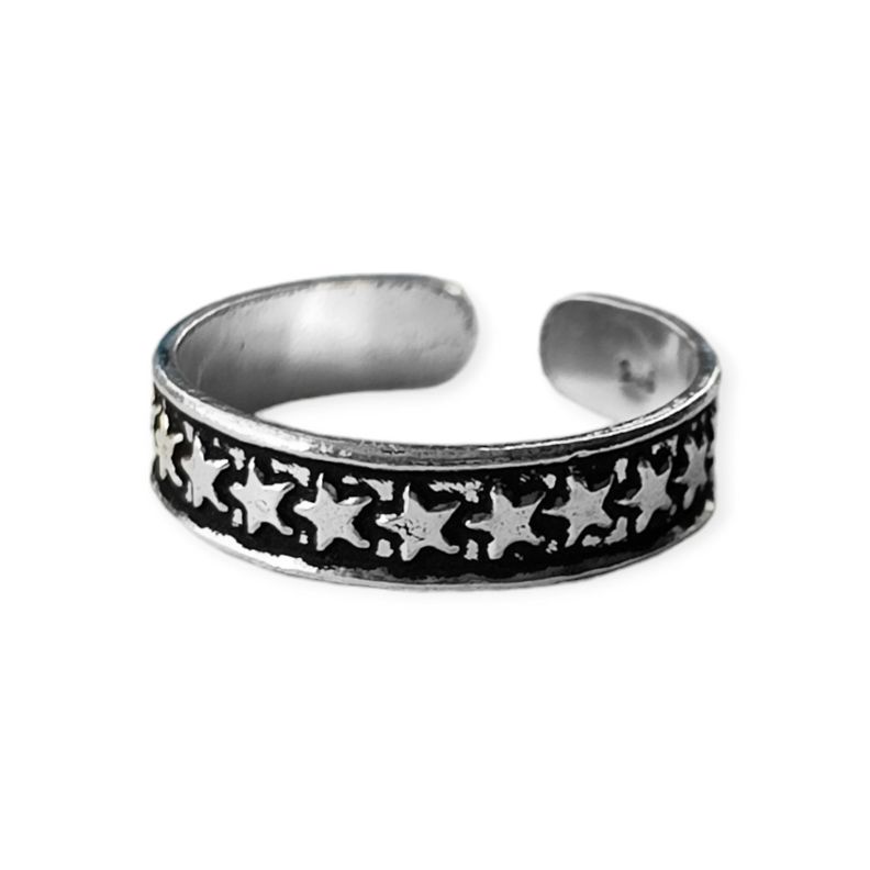 Anillo Midi Estrellas Plata Fina 925-0