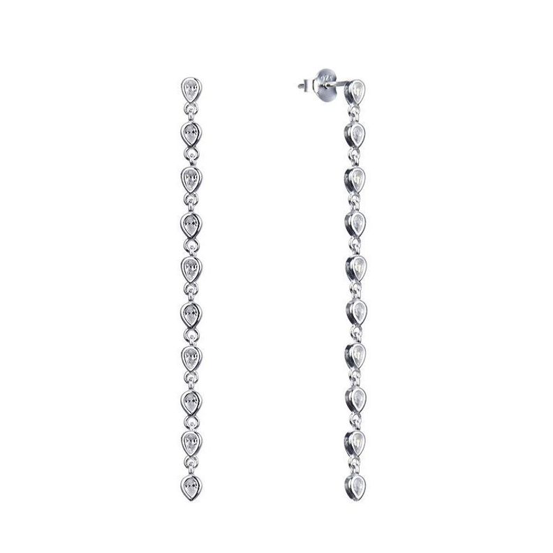 Aros Alicia Gotas Circón Plata Fina 925-0
