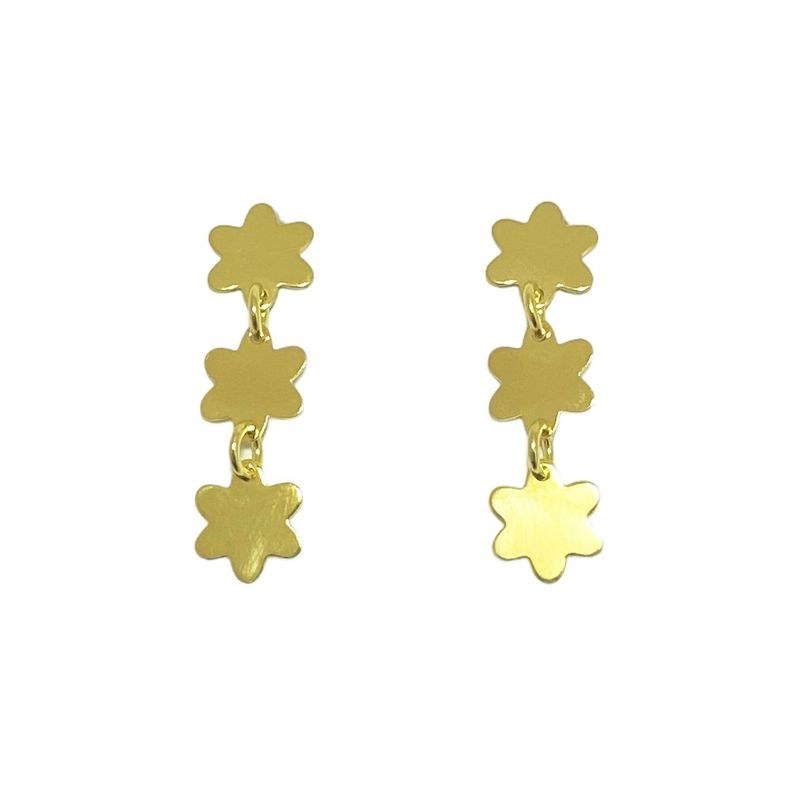 Aros Fiore Flores Enchapado Oro 18K